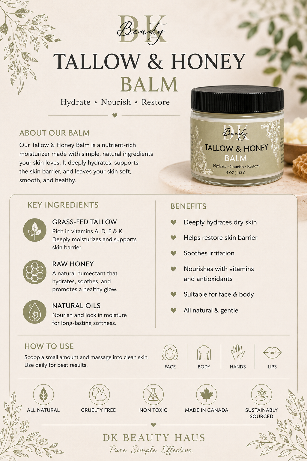 Tallow & Honey Balm
